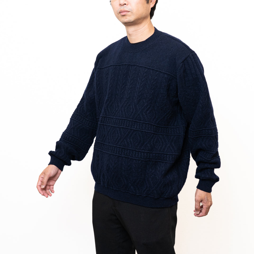 【買えないセーター】 ReBirth WOOL 7ゲージセーター/ケーブル柄/全5色 【ID:15~19】