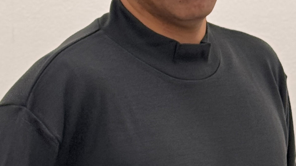 スーパーメリノ モックネックカットソー(ウォッシャブルウール)