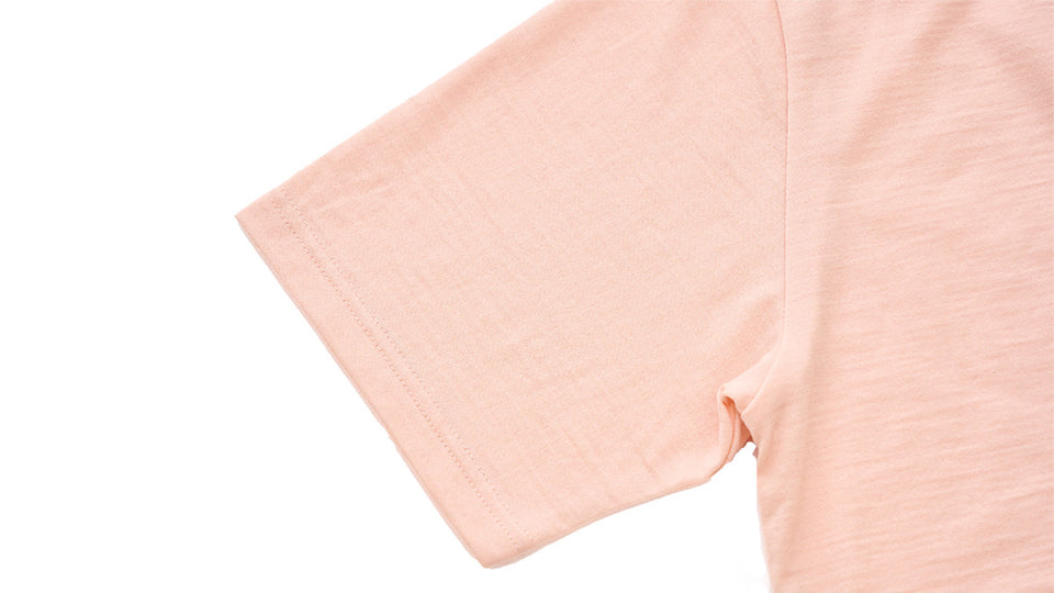 Super140's メリノウールTシャツ 半袖 / サクラカラー / ウォッシャブル