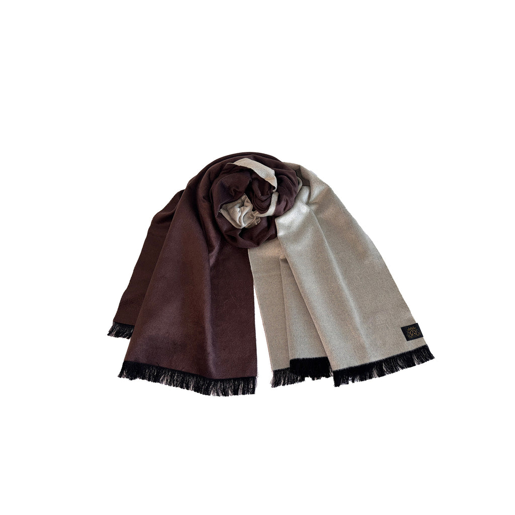 H08 羊毛 シルク 大判ストール ブラウン 訳あり @H08 羊毛 シルク 大判
