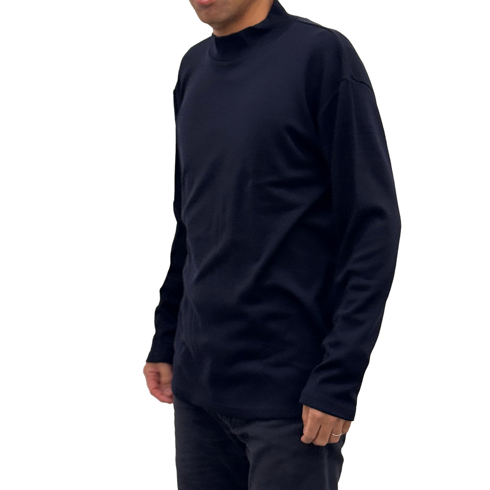 スーパーメリノ モックネックカットソー(ウォッシャブルウール)