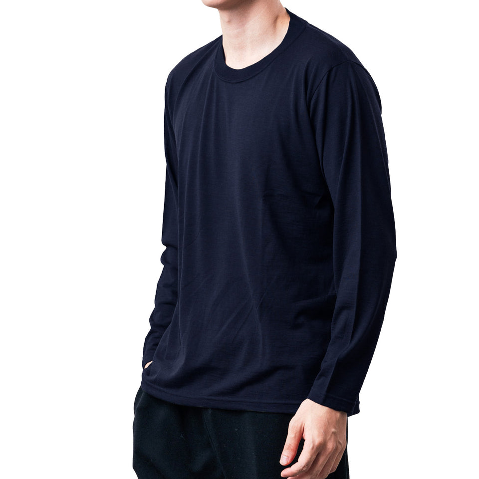 Super140's メリノウール ロングスリーブTシャツ 2025  / ウォッシャブル