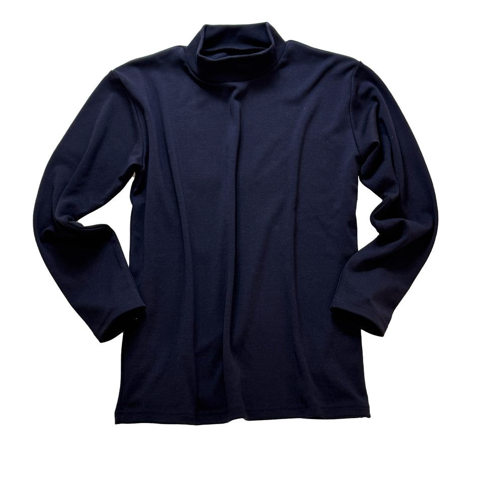 スーパーメリノ モックネックカットソー(ウォッシャブルウール)