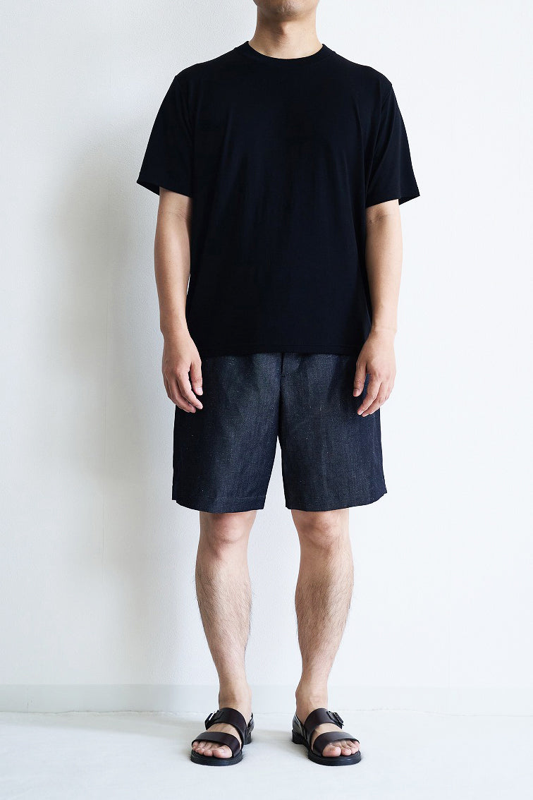 ウールリネンデニム ショーツ