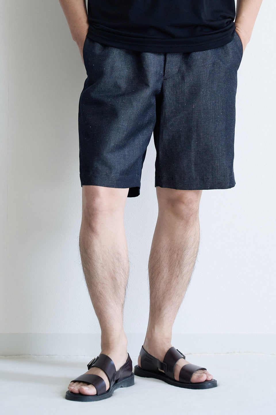 ウールリネンデニム ショーツ