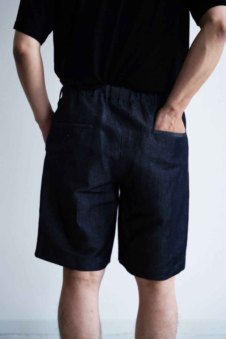 ウールリネンデニム ショーツ
