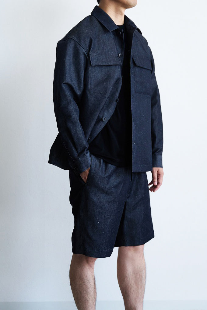 ウールリネンデニム ショーツ