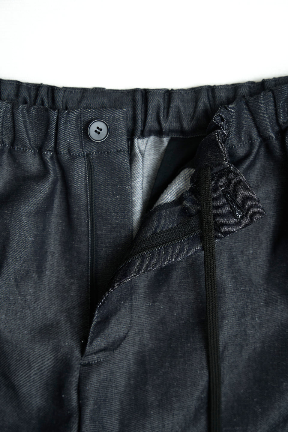 ウールリネンデニム ワイドパンツ