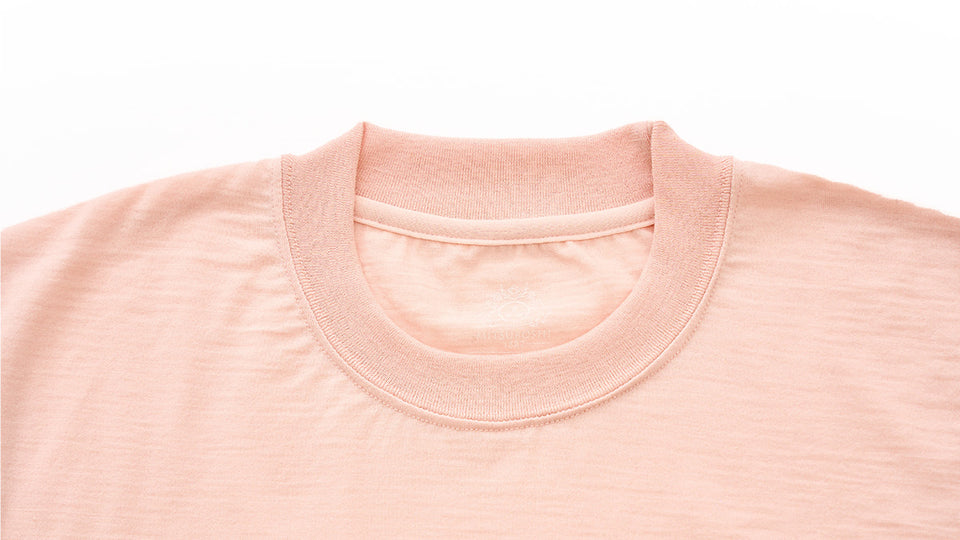 Super140's メリノウールTシャツ 半袖 / サクラカラー / ウォッシャブル