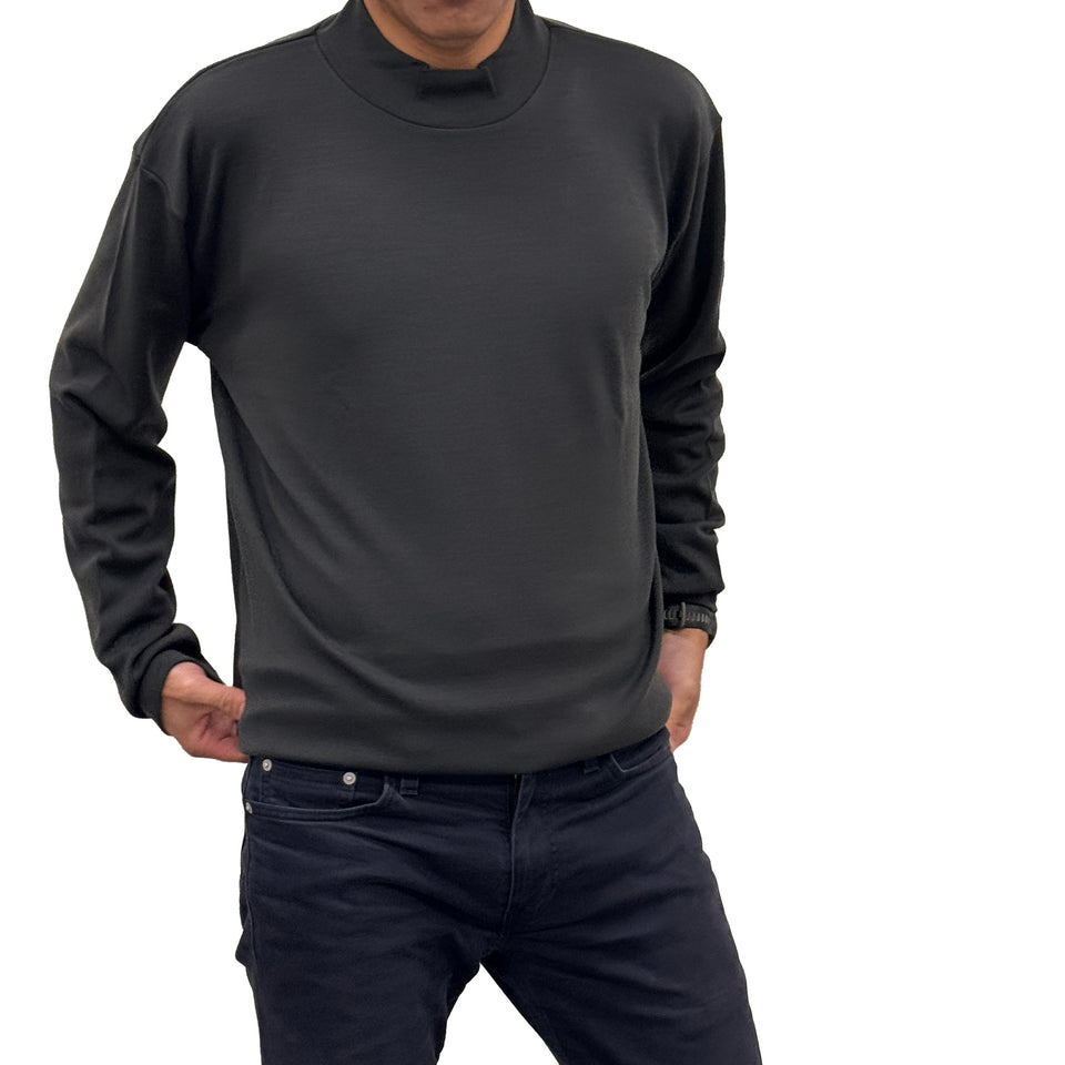 スーパーメリノ モックネックカットソー(ウォッシャブルウール)