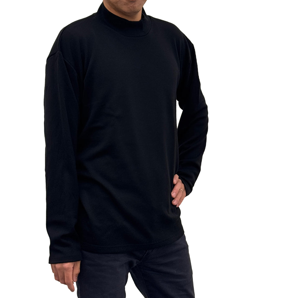 スーパーメリノ モックネックカットソー(ウォッシャブルウール)