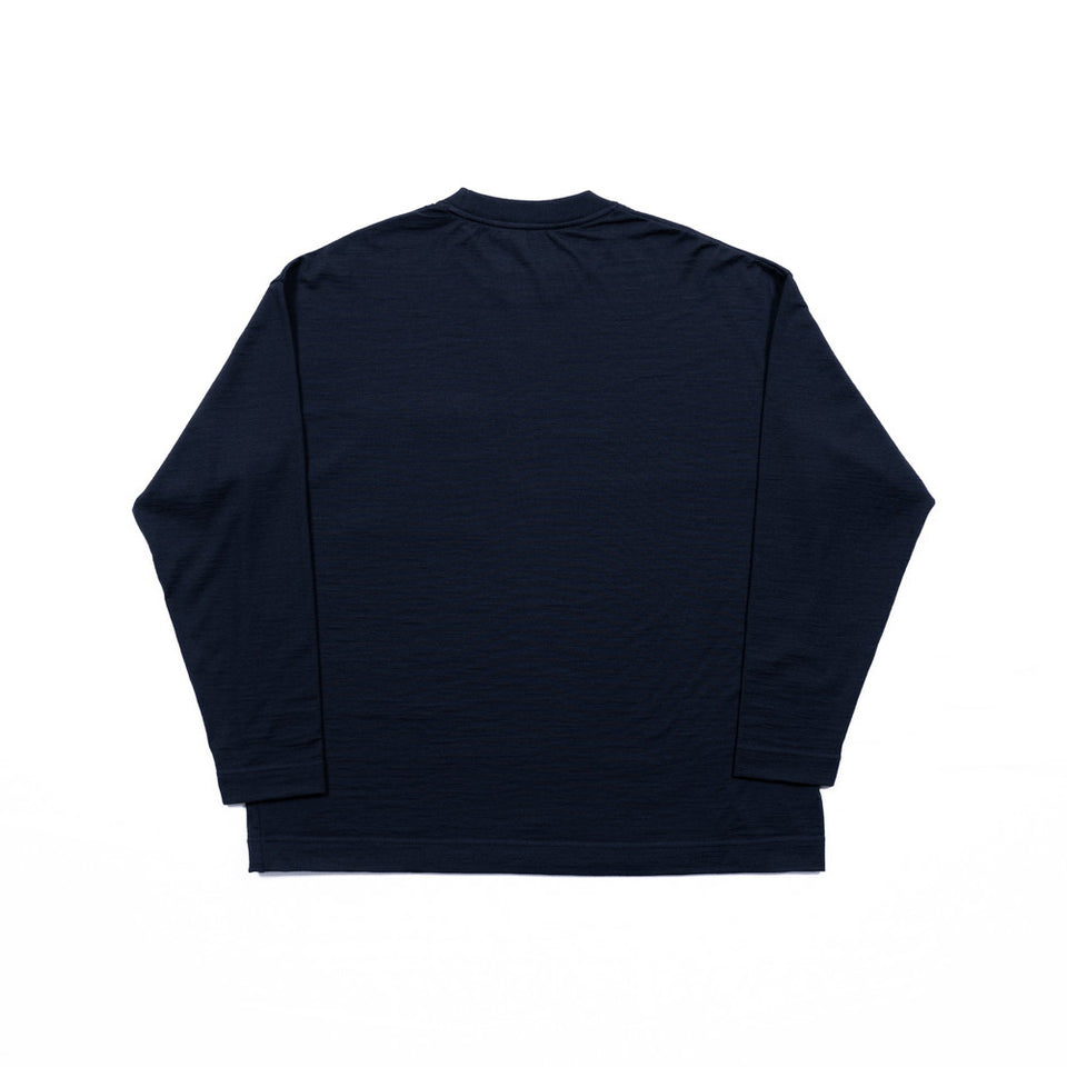 メリノウールロングスリーブTシャツ ビッグシルエット / Super140's / ウォッシャブル