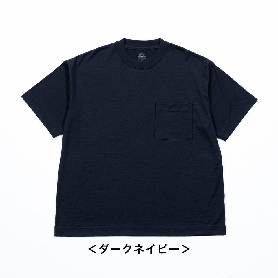 メリノウールTシャツ ビッグシルエット / Super140's / ウォッシャブル