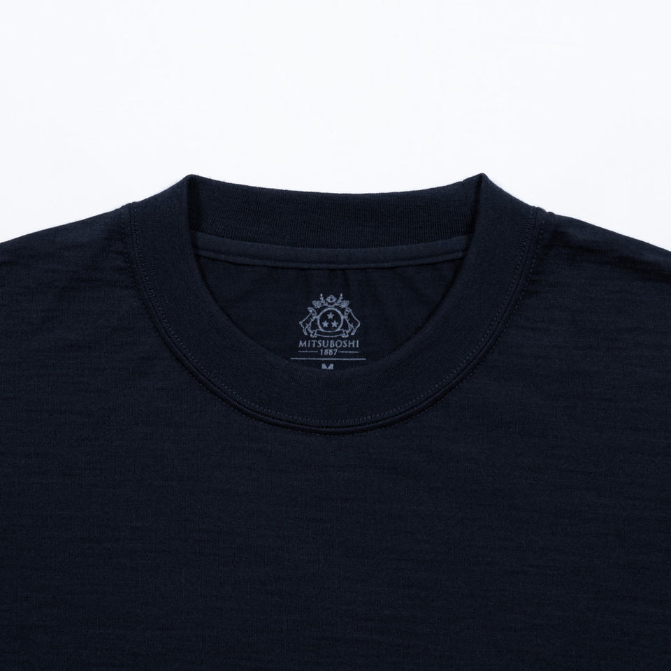 メリノウールロングスリーブTシャツ ビッグシルエット / Super140's / ウォッシャブル