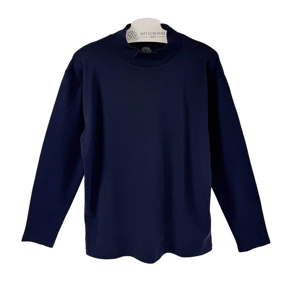 スーパーメリノ モックネックカットソー(ウォッシャブルウール)