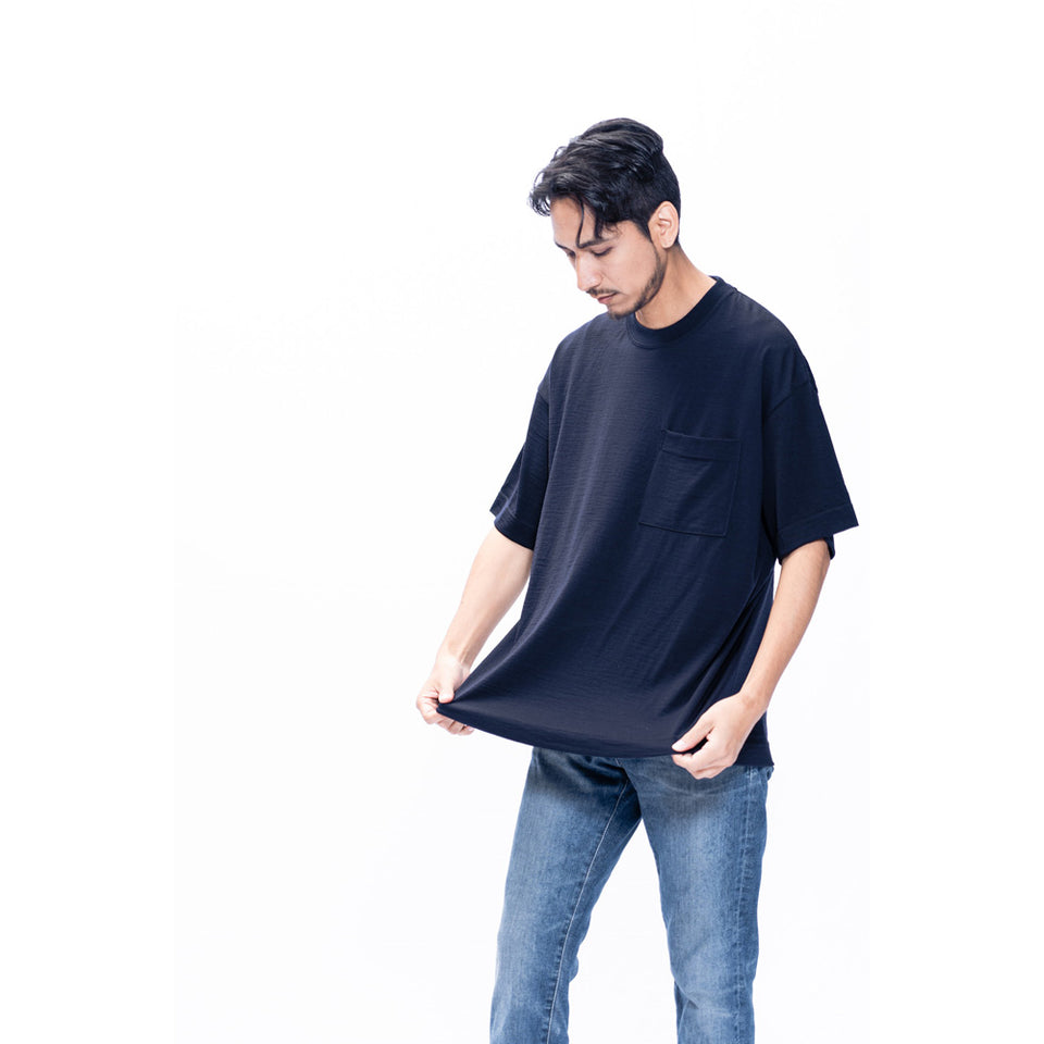 メリノウールTシャツ ビッグシルエット / Super140's / ウォッシャブル