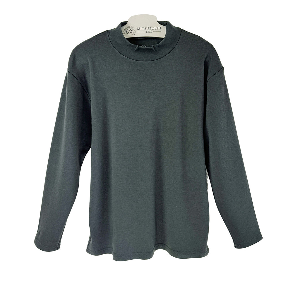 スーパーメリノ モックネックカットソー(ウォッシャブルウール)