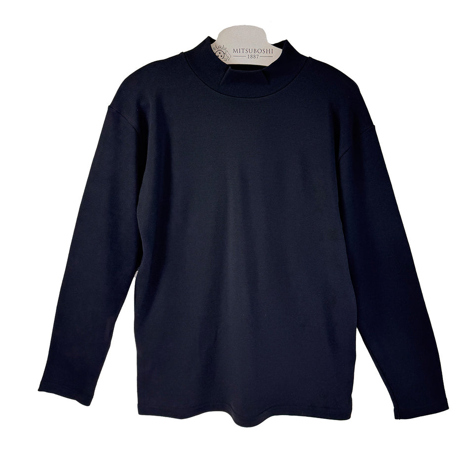 スーパーメリノ モックネックカットソー(ウォッシャブルウール)