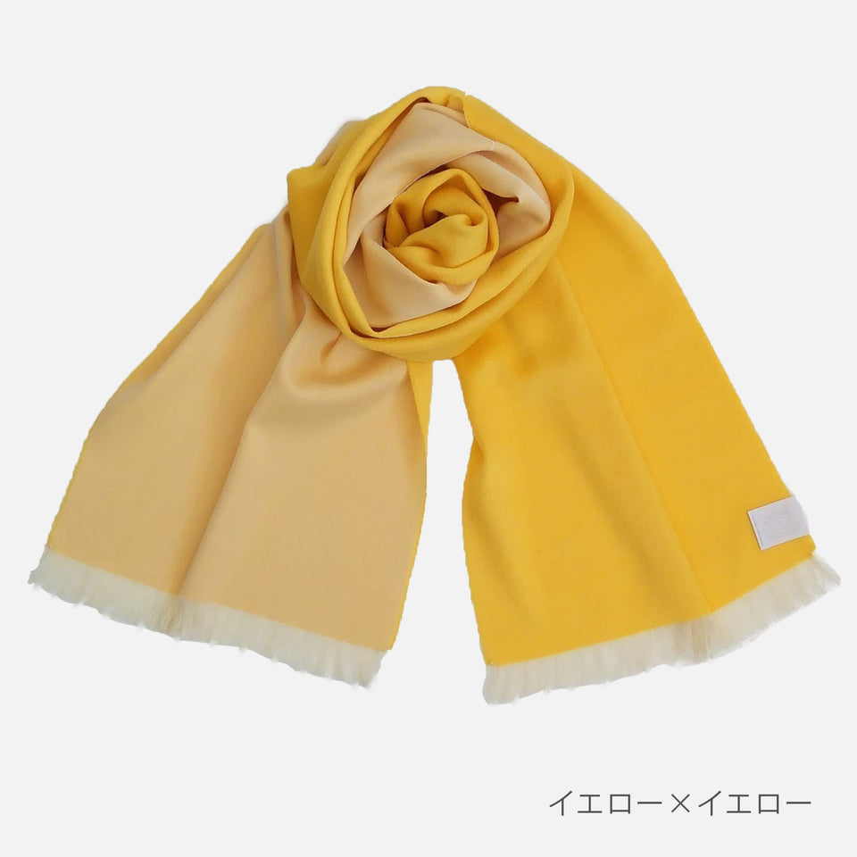 フェザーシルクウールストールS  (イエロー×イエロー)
