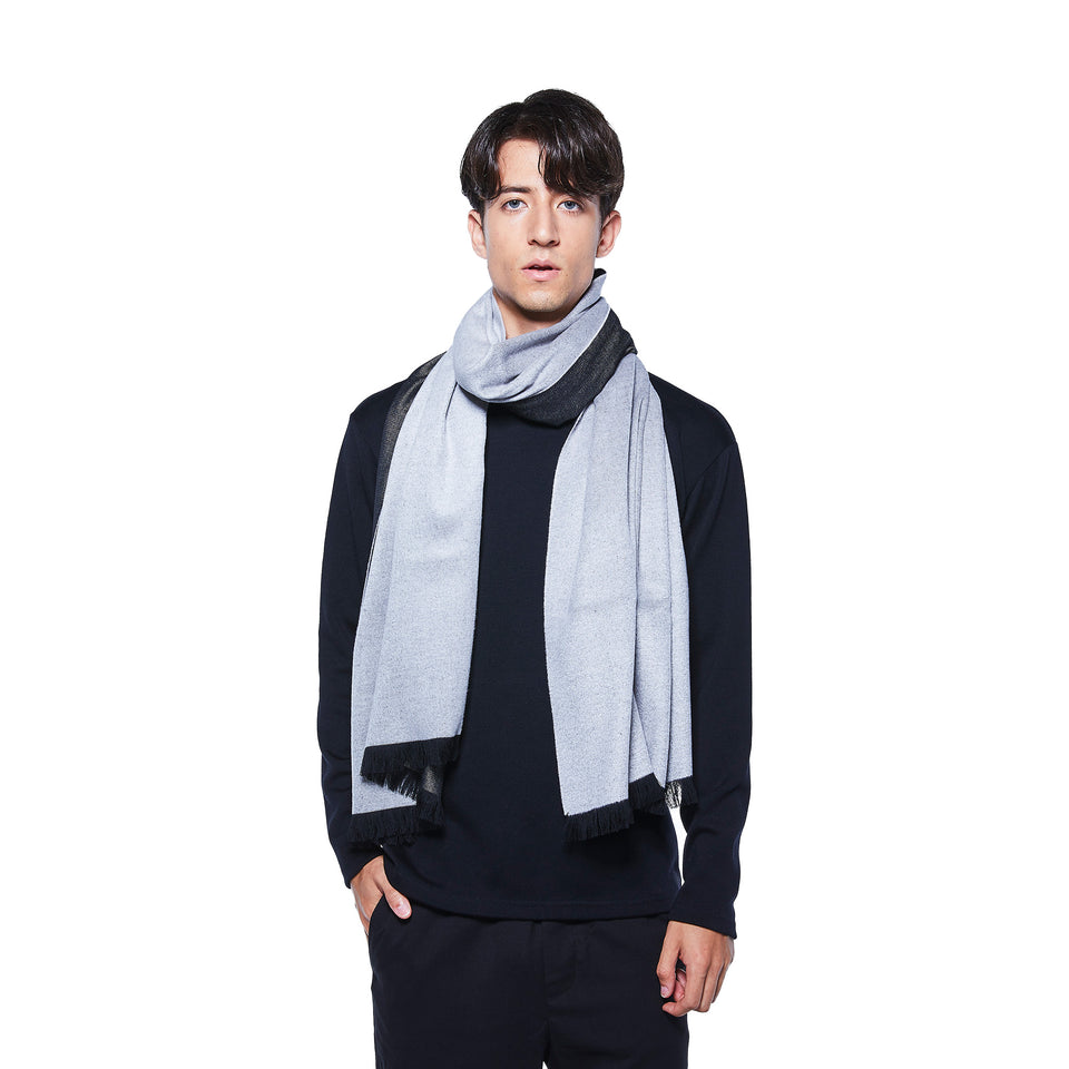 フェザーシルクストールL (シルバー×ブラック)