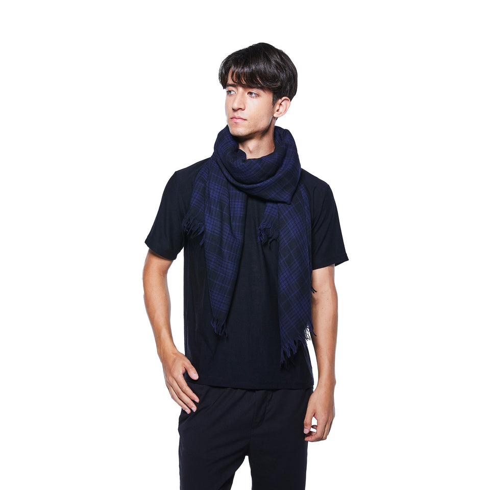 シングルオリジン・メリノストールL(ブラック×ネイビーチェック)