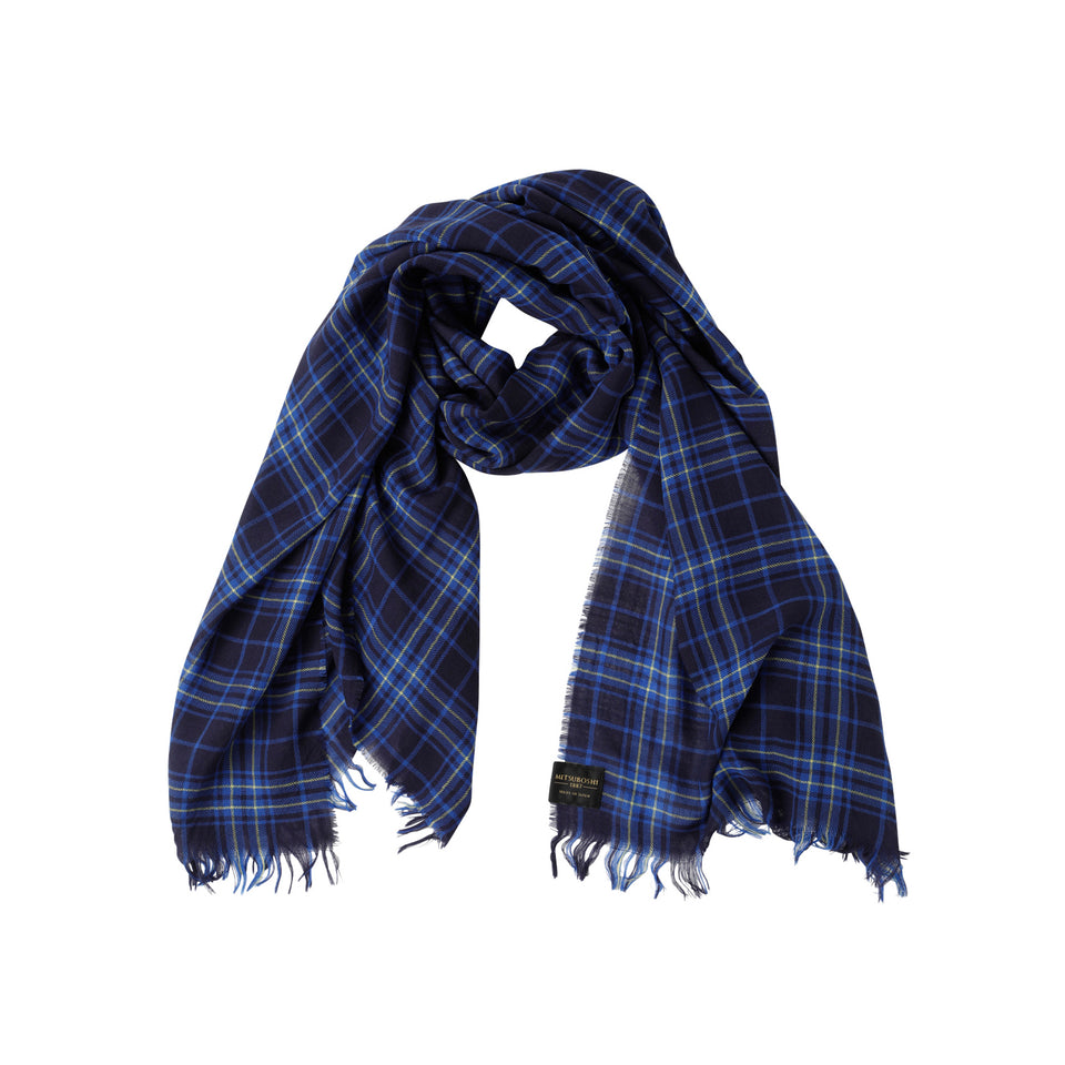 シングルオリジン・メリノストールL(ブルー×イエローチェック)