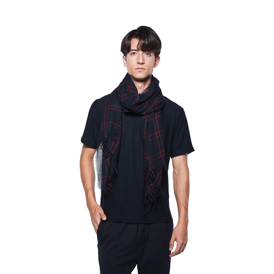 シングルオリジン・メリノストールSE(ブラック×レッドチェック)