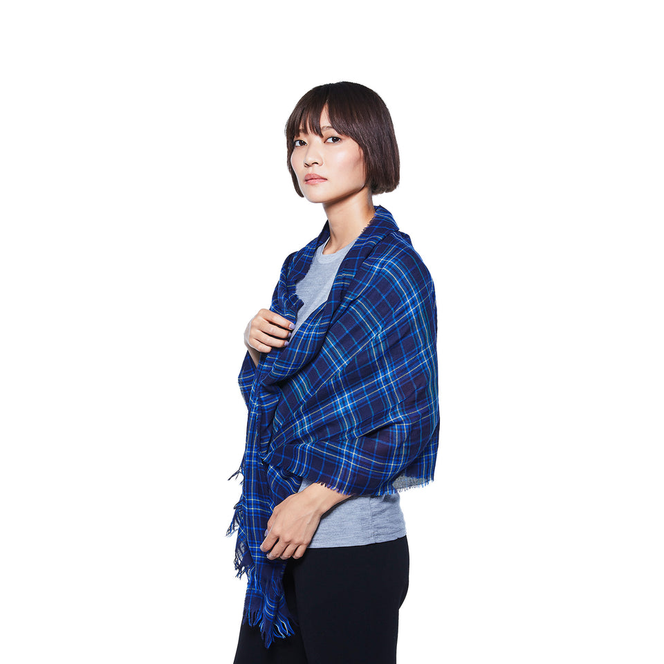 シングルオリジン・メリノストールSE(ブルー×イエローチェック)