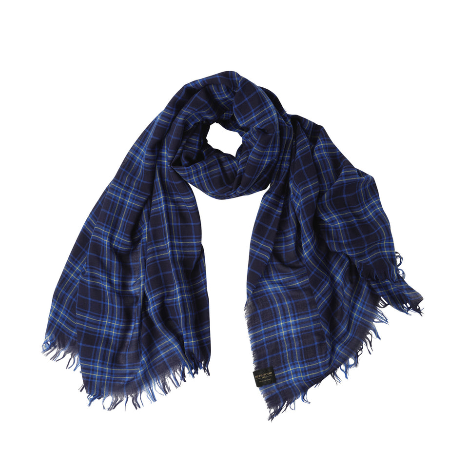 シングルオリジン・メリノストールSE(ブルー×イエローチェック)