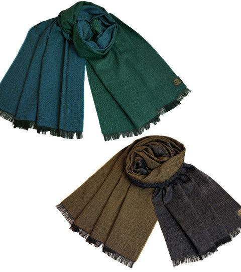 春まで長く、ご愛着。ダブルカルゼ＆フェザーシルクウールストール