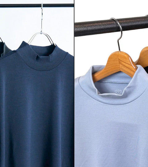 気温に振り回されない、モックネックの使い分け