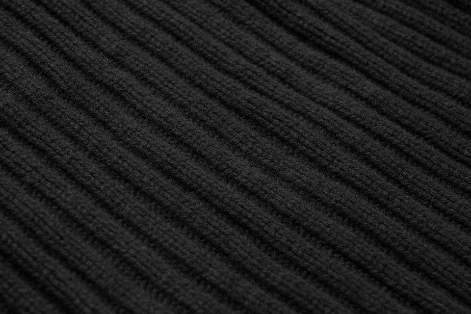 【買えないセーター】 ReBirth WOOL 3ゲージセーター/リブ柄/ブラック  【ID:01】