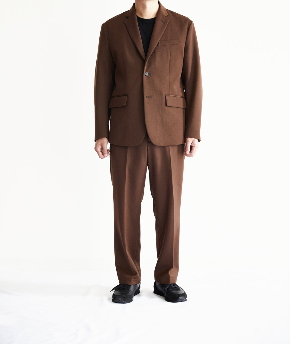 ウールギャバジンコレクション テーパードパンツセット【ブラウン】