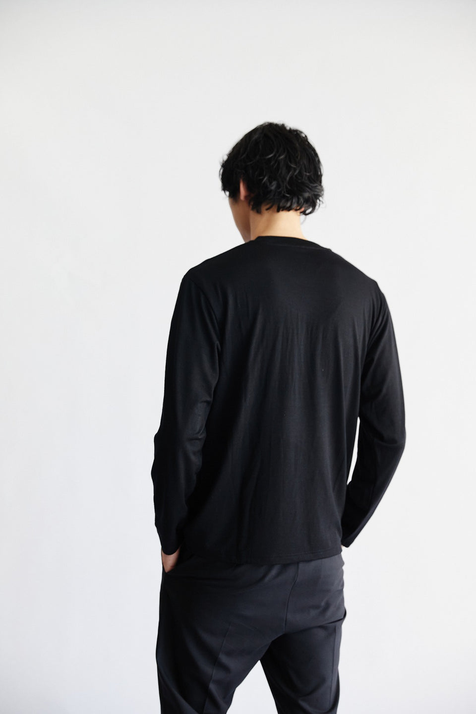 ウール天竺・レギュラー長袖Tシャツ（ウォッシャブル）