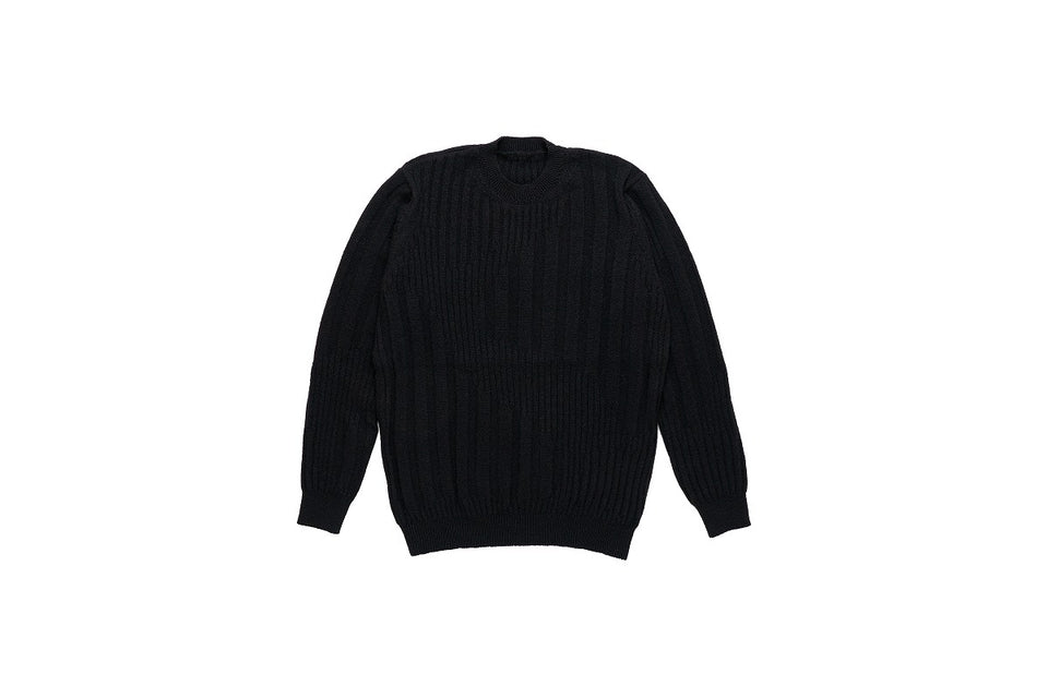 【買えないセーター】 ReBirth WOOL 7ゲージセーター/ケーブル柄/ネイビー  【ID:09】