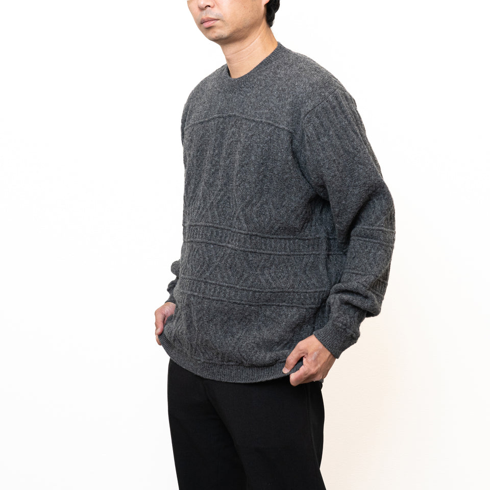 【買えないセーター】 ReBirth WOOL 7ゲージセーター/ケーブル柄/全5色 【ID:15～19】