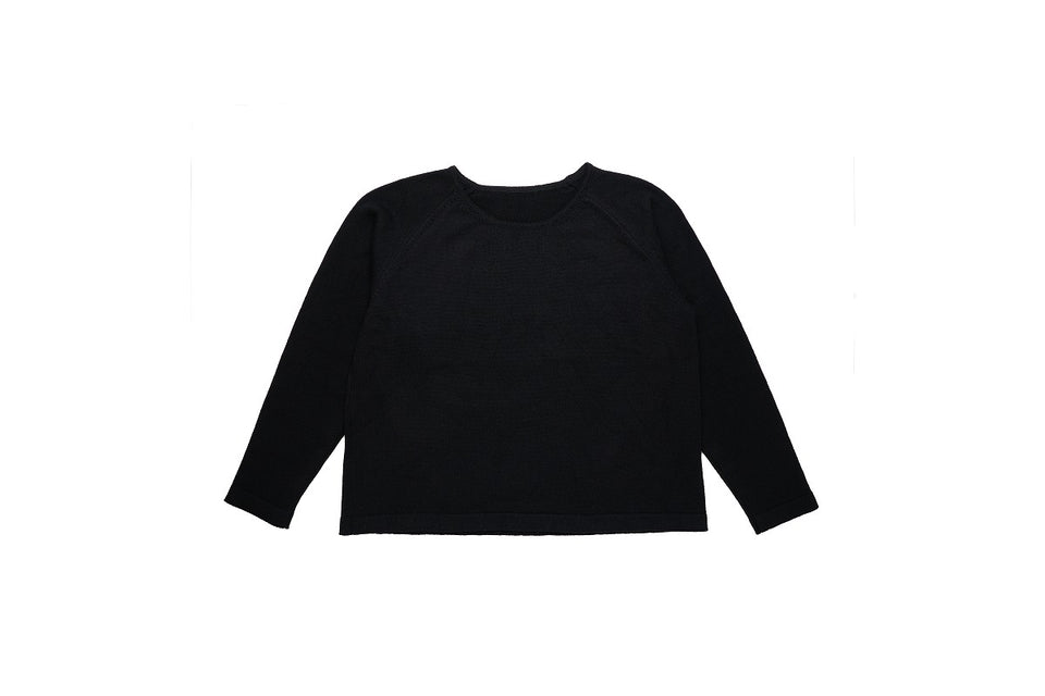 【買えないセーター】 ReBirth WOOL 7ゲージセーター/ラグランスリーブ/ブラック  【ID:20】