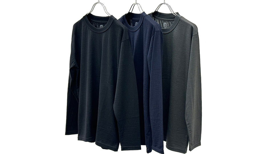 <div style="font-size: 80%">23時間を快適にする<br class="sp-hide">メリノロングTシャツ</div>