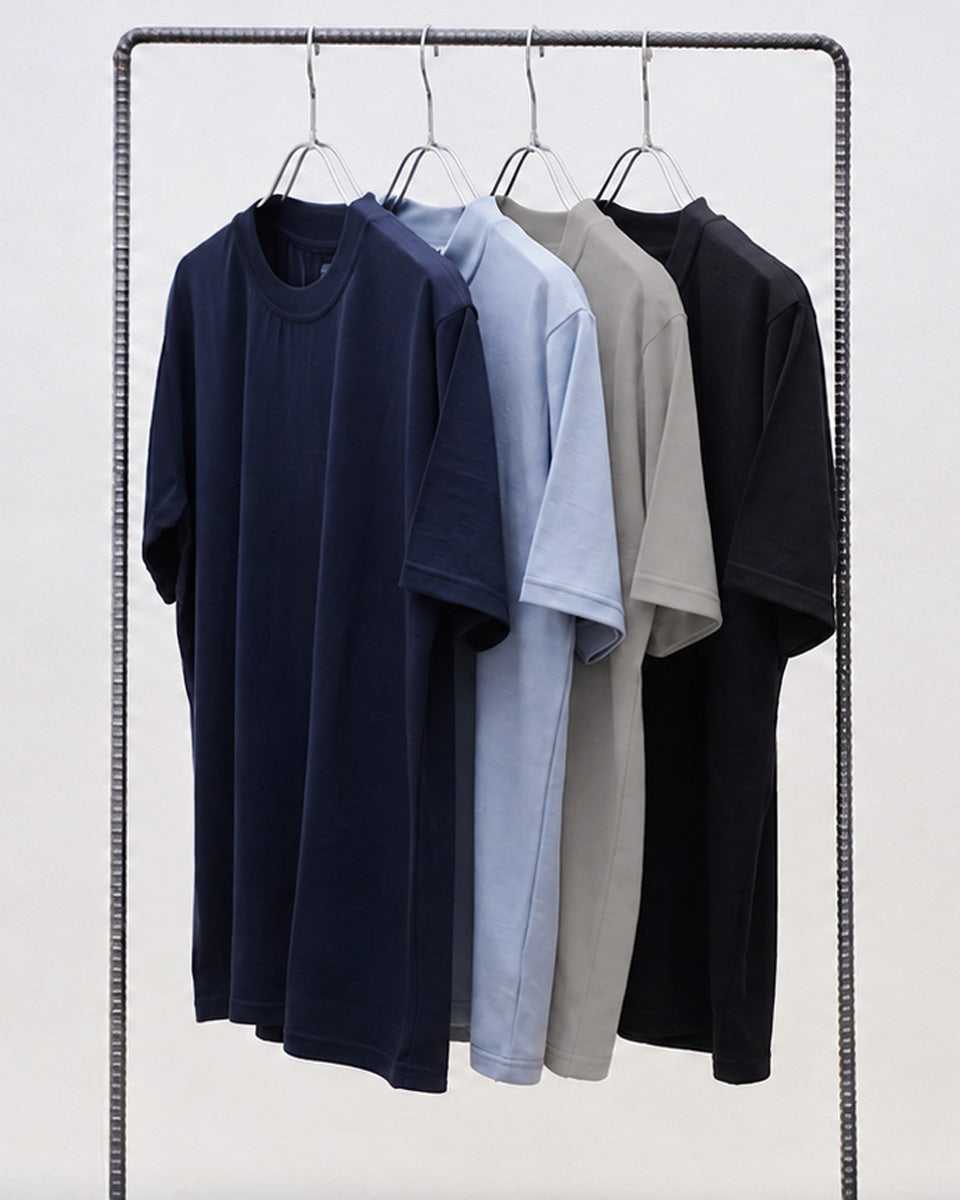 Super140's ウォッシャブルウール 半袖Tシャツ