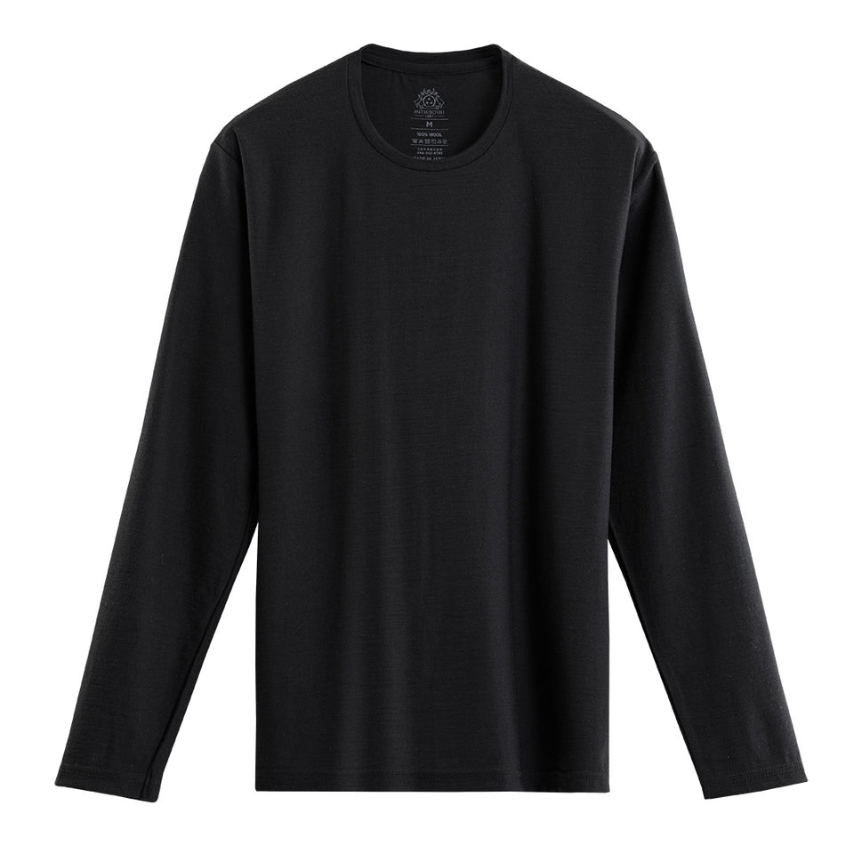 23時間を快適にする メリノロングTシャツ （長袖  ロンT クルーネック Super140's）