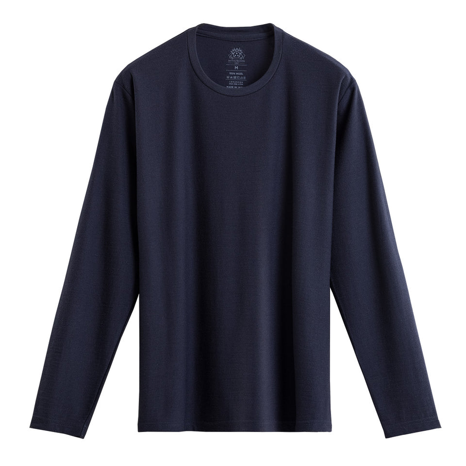 23時間を快適にする メリノロングTシャツ （長袖  ロンT クルーネック Super140's）