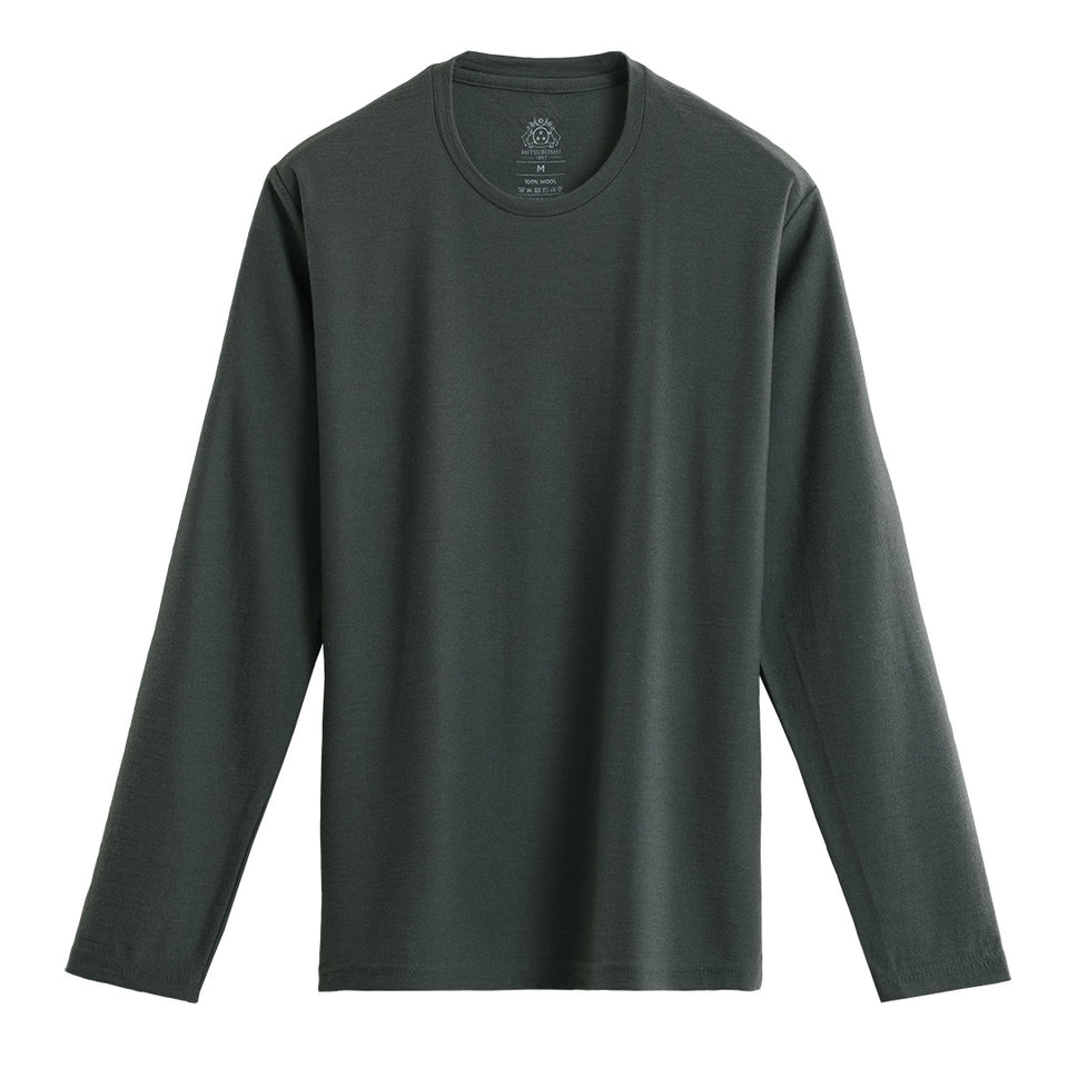 23時間を快適にする メリノロングTシャツ （長袖  ロンT クルーネック Super140's）