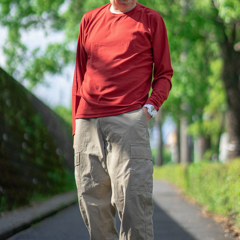 23時間を快適にする メリノロングTシャツ （長袖  ロンT クルーネック Super140's）