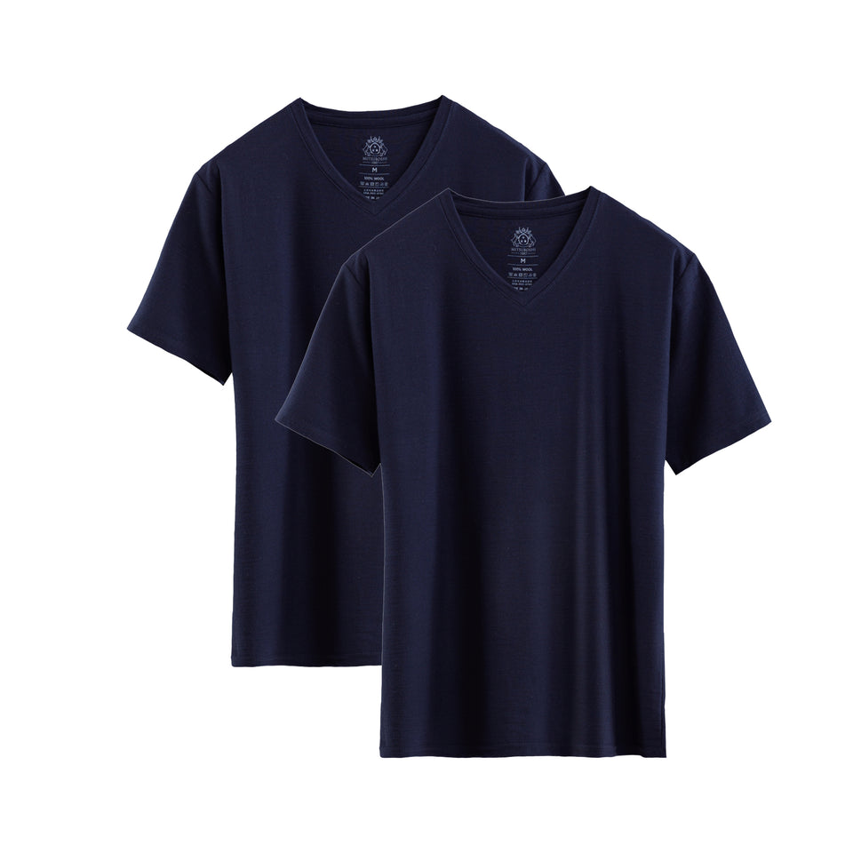 23時間を快適にするメリノTシャツ  2枚セット（Vネック Super140's）