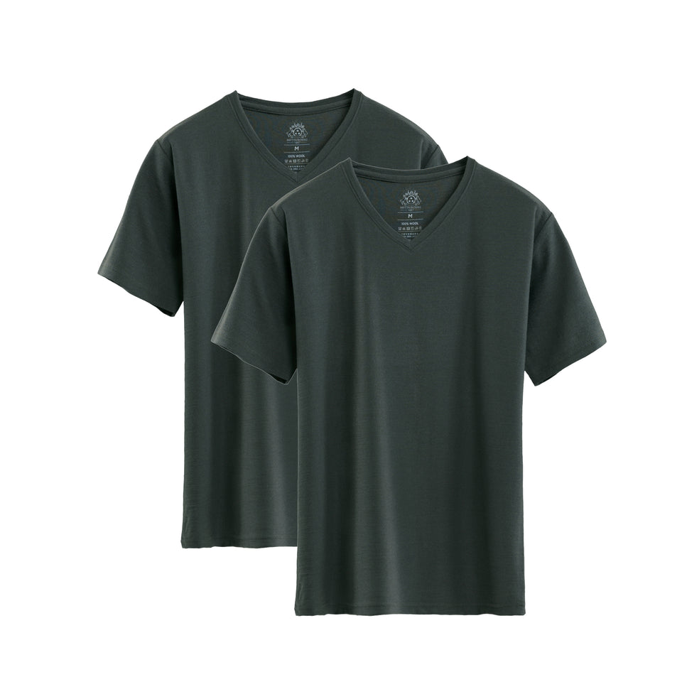 23時間を快適にするメリノTシャツ  2枚セット（Vネック Super140's）