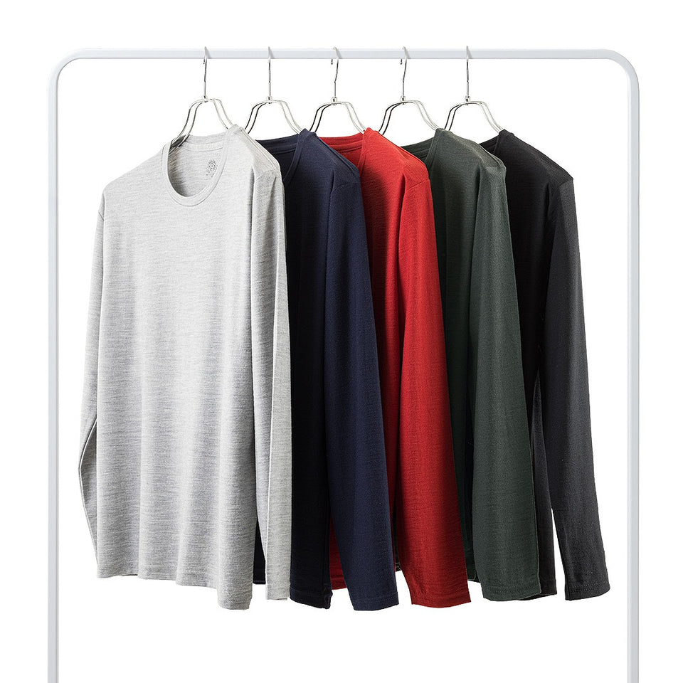 23時間を快適にする メリノロングTシャツ （長袖  ロンT クルーネック Super140's）