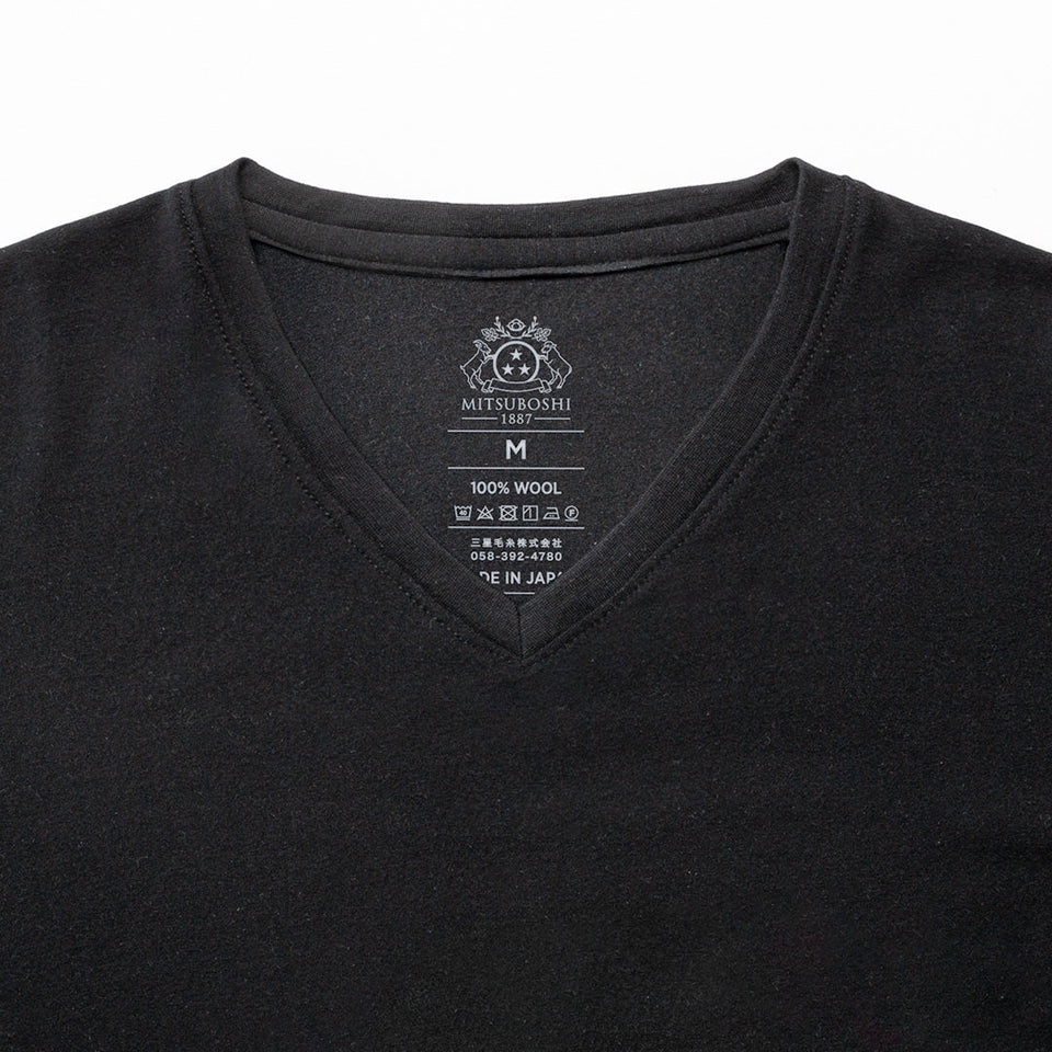 23時間を快適にするメリノTシャツ  2枚セット（Vネック Super140's）