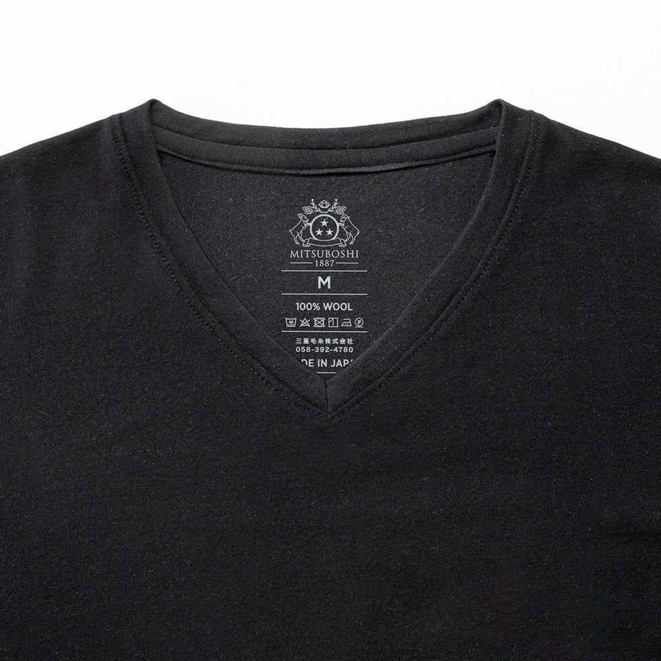 23時間を快適にするメリノTシャツ  （Vネック Super140's）
