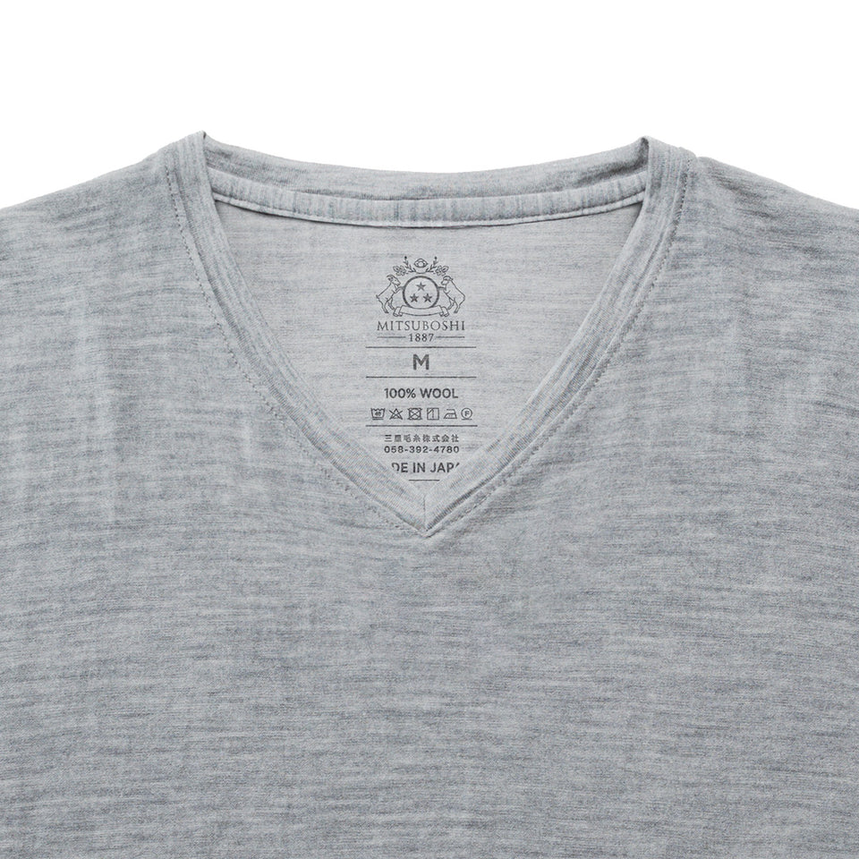 23時間を快適にするメリノTシャツ  （Vネック Super140's）