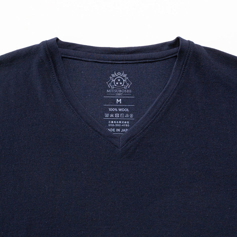 23時間を快適にするメリノTシャツ  2枚セット（Vネック Super140's）